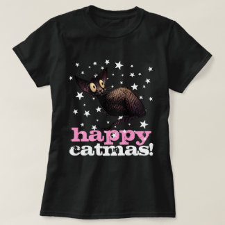 Happy Catmas! - Woman's Funny Christmas Cat T-Shirt