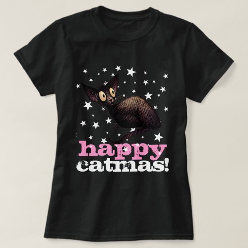 Happy Catmas! - Woman's Funny Christmas Cat T-Shirt