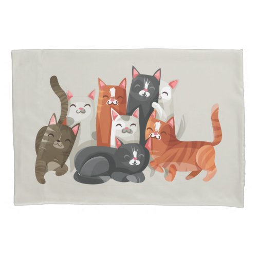 Happy Cats 1 side Pillowcase