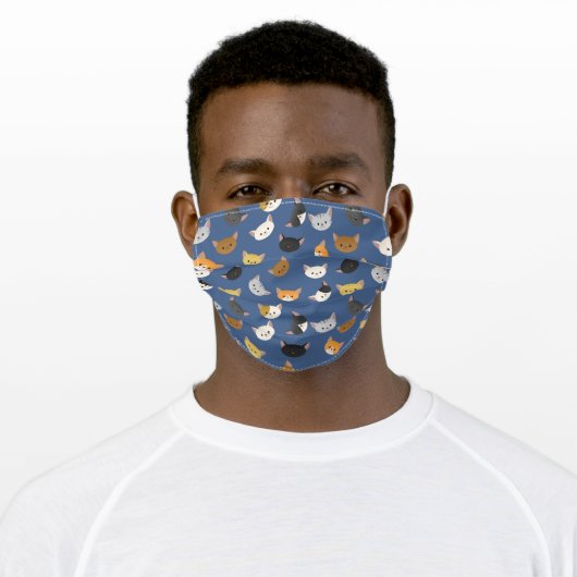 Happy Cats Adult Cloth Face Mask (Worn)