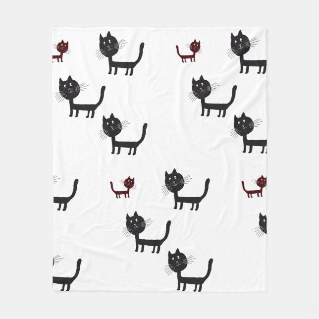 Happy Cats Art Fleece Blanket (Front)