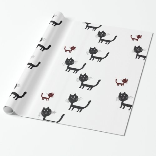 Happy Cats Art litography Wrapping Paper