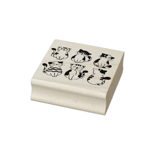 happy cats art stamp