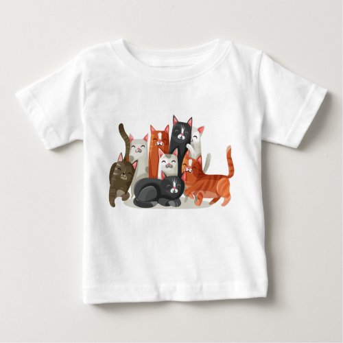 Happy Cats Baby T_Shirt