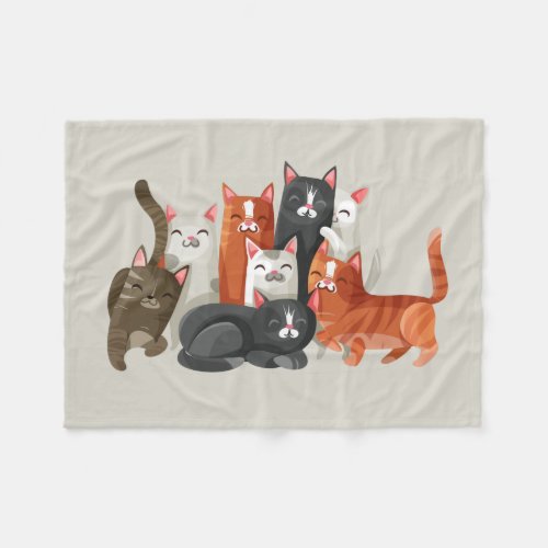 Happy Cats Fleece Blanket