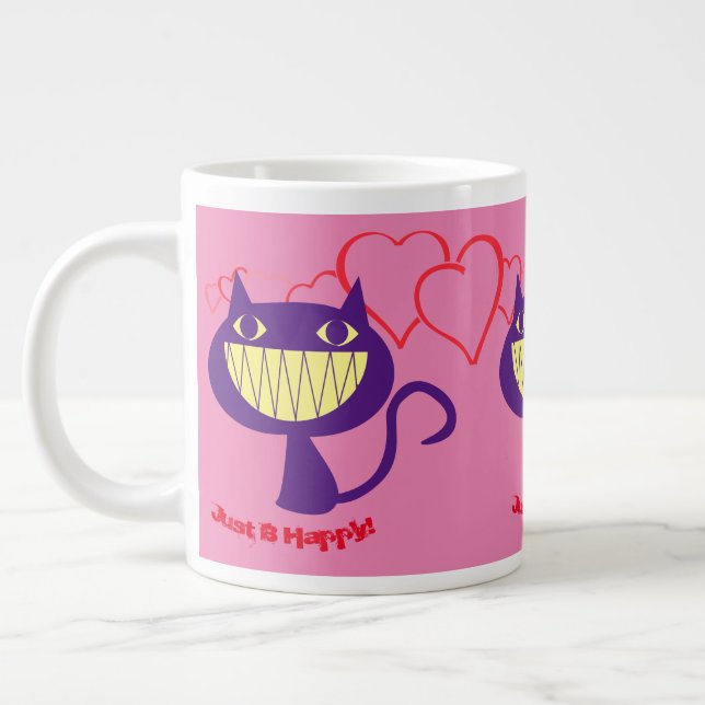 Happy Cats  Giant Coffee Mug (Left)