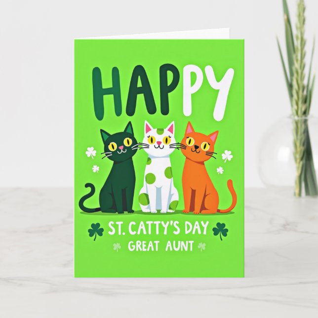 Happy Cats Great Aunt Card (Front)