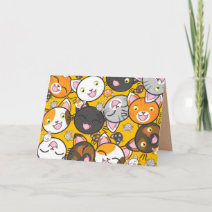 happy cats greeting card