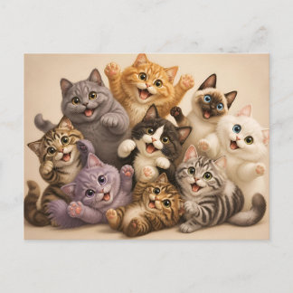 Happy Cats Greeting Postcard