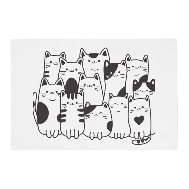 Happy Cats Laminated Placemat (Front)