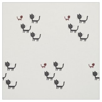 Happy Cats Lyhography Design Fabric