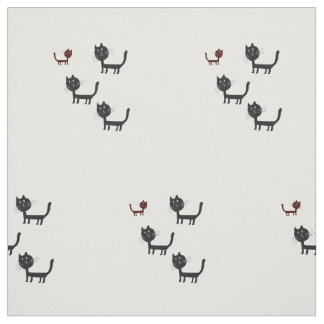 Happy Cats Lyhography Design Fabric