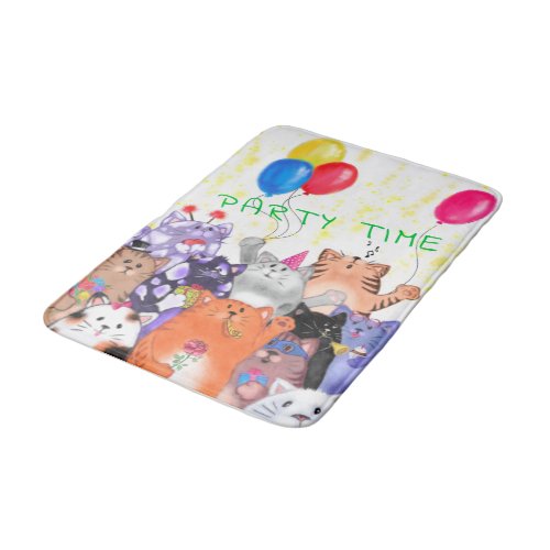 Happy Cats Party Bath Mat