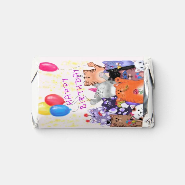 Happy Cats Party Funny Birthday Hershey's Miniatures (Front)