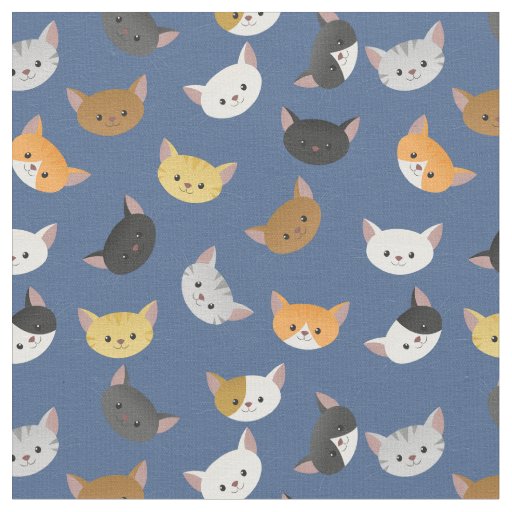 Happy Cats Pattern Fabric