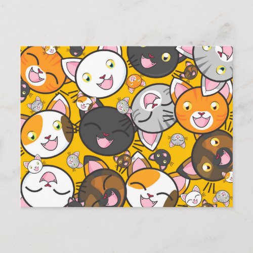 happy cats postcard