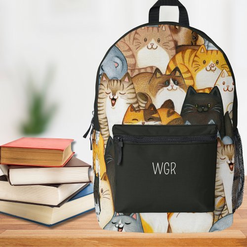 Happy Cats Printed Backpack