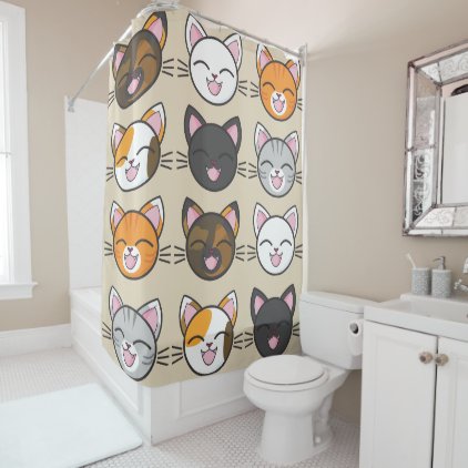 Happy Cats Shower Curtain