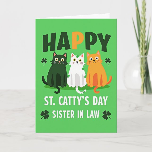 Happy Cats Sister In Law Card (Front)