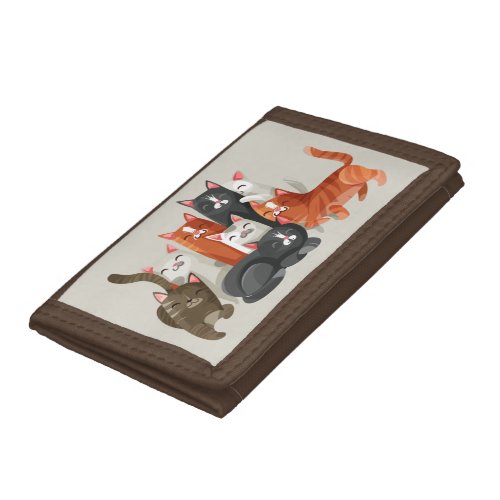 Happy Cats TriFold Nylon Wallet