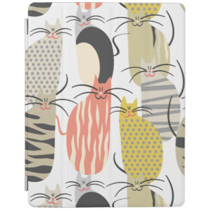 Happy Cats Whimsical Pattern iPad Smart Cover