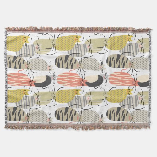 Happy Cats Whimsical Pattern Throw Blanket