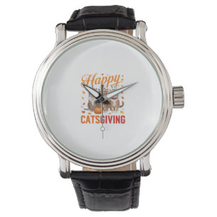 Happy Catsgiving Cats Halloween Thanksgiving Cat F Watch