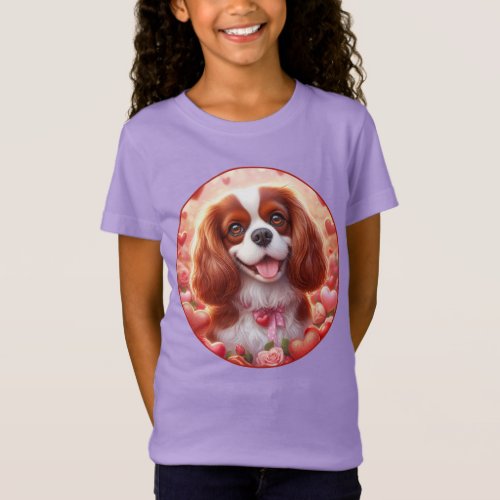 Happy Cavalier Puppy Heart T_Shirt Hershey Pup