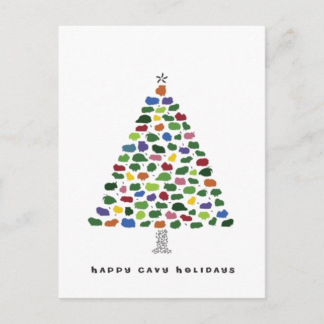 Happy Cavy Holidays Holiday Postcard (Front)