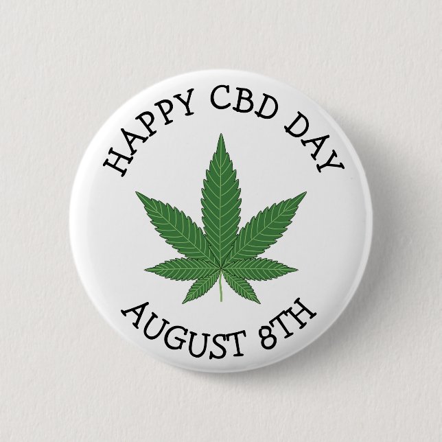 Happy CBD Day Funny Holidays Button (Front)