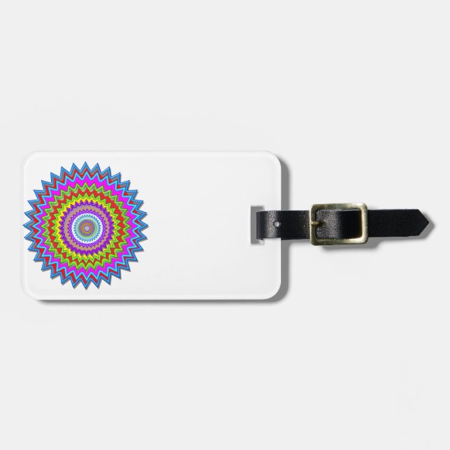 Happy Chakra Art Luggage Tag (Front Horizontal)