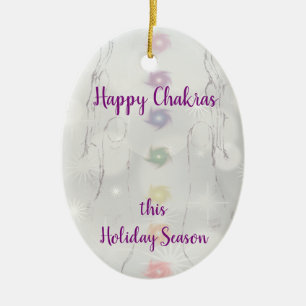 Happy Chakras New Age Christmas Ceramic Ornament