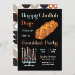 Happy Challah Day Hanukkah Party Invitation<br><div class="desc">Happy Challah Days!  Celebrate with this Hanukkah party invitation. Features a modern stylized menorah and fonts and big loaf of Challah bread in a neutral color palate.
Need help,  just email me at tkatz@me.com</div>