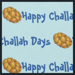 Happy Challah Days Blue Hanukkah Chanukah Bread Fabric<br><div class="desc">Features an original marker illustration of a loaf of braided challah bread, with HAPPY CHALLAH DAYS in a fun font. Great for Hanukkah crafting! This illustration is also available on other products. Don't see what you're looking for? Need help with customization? Contact Rebecca to have something designed just for you....</div>