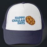 Happy Challah Days Chanukah Hanukkah Bread Loaf Trucker Hat<br><div class="desc">Hat features an original marker illustration of a loaf of challah bread,  with HAPPY CHALLAH DAYS in a fun font. Perfect for the Hanukkah holiday!

Don't see what you're looking for? Need help with customization? Contact Rebecca to have something designed just for you.</div>