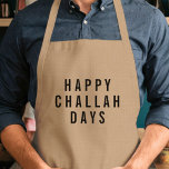 Happy Challah Days Cute Hanukkah Adult Apron<br><div class="desc">Whip up all your holiday favorites in this super cute apron featuring "Happy Challah Days" in modern black typeface. Fun novelty gift for Hanukkah!</div>
