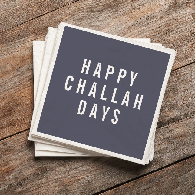 Happy Challah Days | Funny Holiday Hanukkah Paper Napkins (Creator Uploaded)