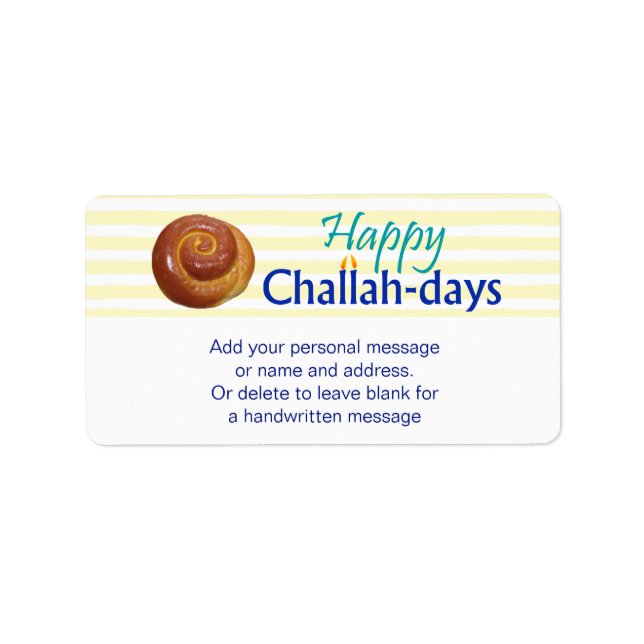 Happy Challah-days Gift Tag (Front)