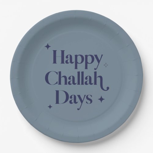  Happy Challah Days Hanukkah Blue Minimalist  Paper Plates