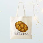 Happy Challah Days Hanukkah Chanukah Holiday Bread Tote Bag<br><div class="desc">Features an original marker illustration of a loaf of braided challah bread,  with HAPPY CHALLAH DAYS in a fun font. Great for Hanukkah!

This illustration is also available on other products. Don't see what you're looking for? Need help with customization? Contact Rebecca to have something designed just for you.</div>