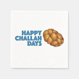 Happy Challah Days Hanukkah Chanukah Holiday Party Paper Napkins
