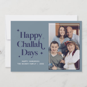 Happy Challah Days Hanukkah Family Photo Holiday Card