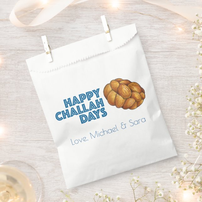 Happy Challah Days Holidays Hanukkah Chanukah Favor Bag (Clipped)