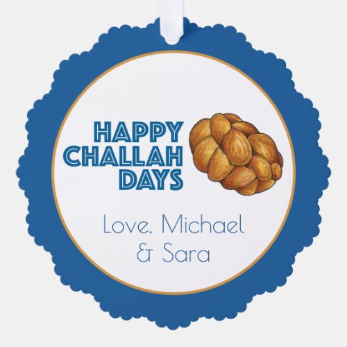 Happy Challah Days Holidays Hanukkah Chanukah Ornament Card