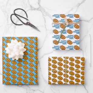 Happy Challah Days Holidays Hanukkah Chanukah Wrapping Paper Sheets
