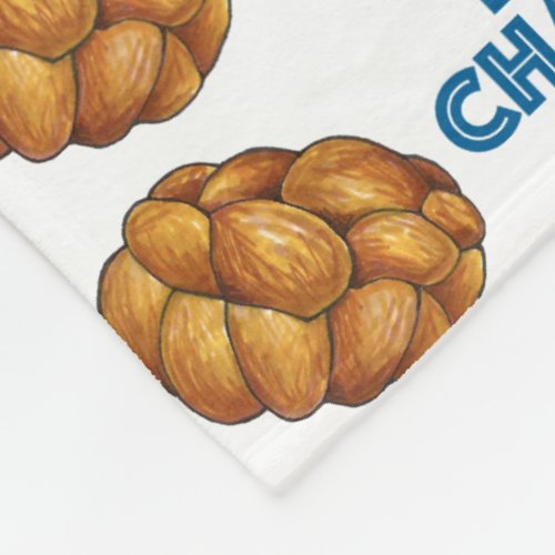 Happy Challah Days Jewish Holiday Hanukkah Bread Fleece Blanket