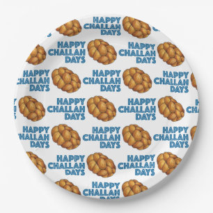 Happy Challah Days Jewish Holidays Bread Loaf Paper Plates