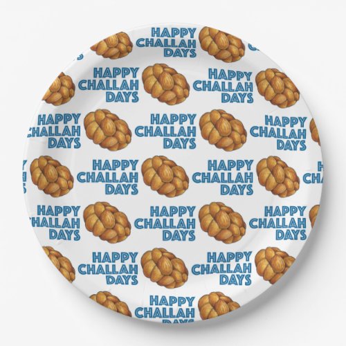 Happy Challah Days Jewish Holidays Bread Loaf Paper Plates