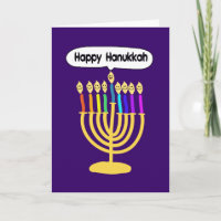 Happy Channukah Menora / Chanukia Holiday Card
