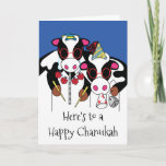 "Happy Chanukah and Happy Moo Year" Greeting Card<br><div class="desc">Here's to Happy Chanukah and a Happy Moo Year Greeting Card with Envelope. To customize this card simply delete text inside and out and add your own words. Choose your favorite font style, color, size, and wording. thanks for stopping and shopping by Much appreci ated!! Happy Chanukah and Happy Moo......</div>